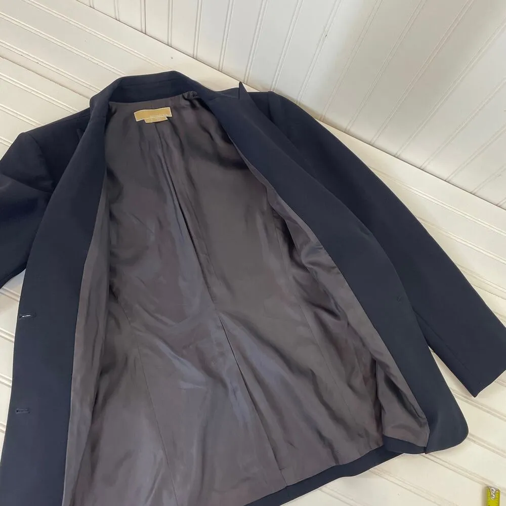 Michael Kors Navy Blue Single Breasted Two Button Blazer Career Size 4 - Image 4