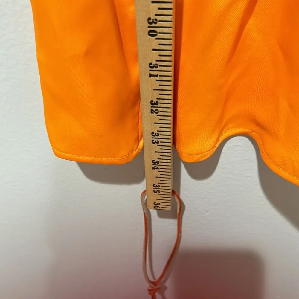 Zara Satin Knot Mini Dress Orange NWT Size Small - Image 7