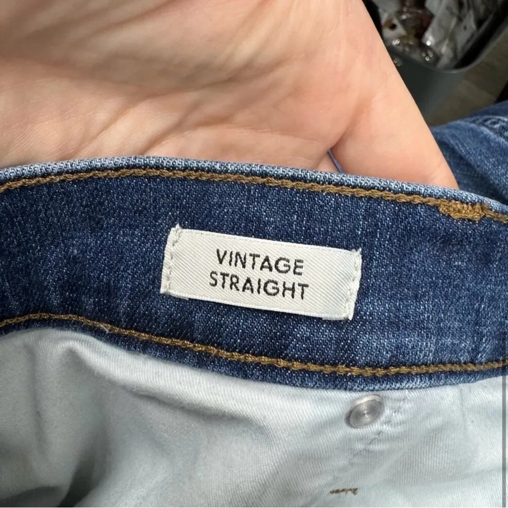 J Crew Jeans Women's Plus Size 36 Vintage Straight In Cape Blue Button Fly - Image 4