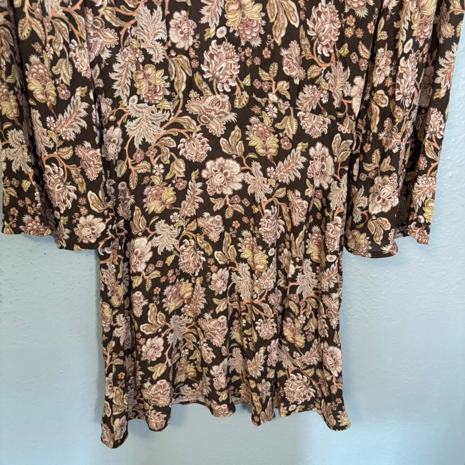 Zimmermann Bowerbird Flared A Line Mini Dress Brown‎ Floral - Image 7