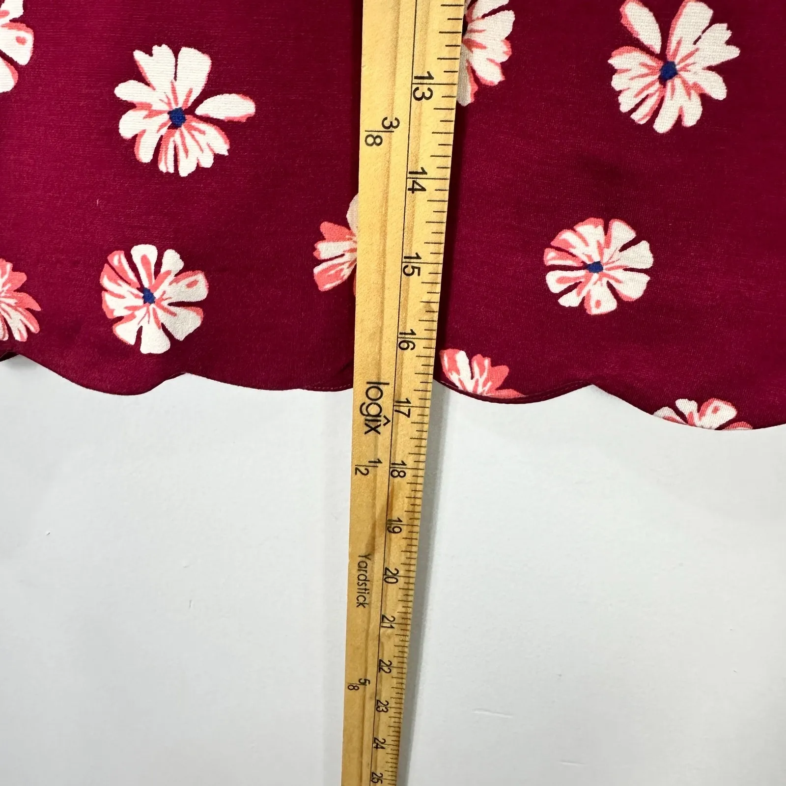 Skies Are Blue Floral Mini Skirt Small Scalloped Romantic Garden Party Cottage - Image 4