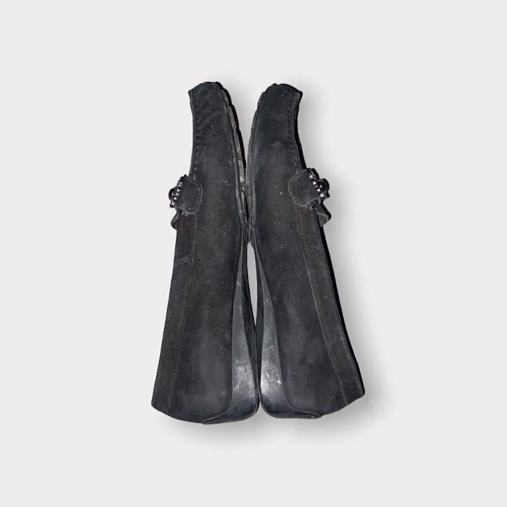 Stuart Weitzman Black Suede Loafers  Size 6 M - Image 3