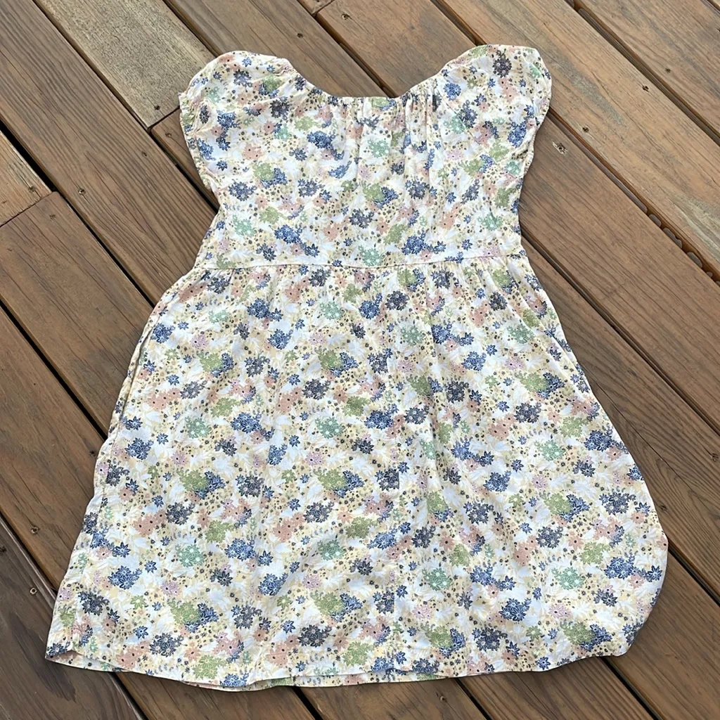 Universal Thread Floral Mini Dress Puff Sleeves Small - Image 4