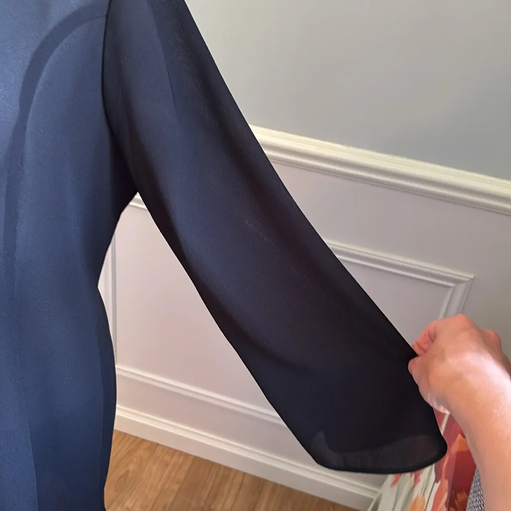 Dark Academia Vintage Chiffon Shirt Dress Witchy Whimsigoth Vampy Dolce Sz Med Black - Image 7