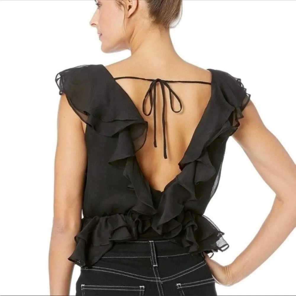 Bardot Emily Frill ruffle Black Bodysuit  6 - Image 5