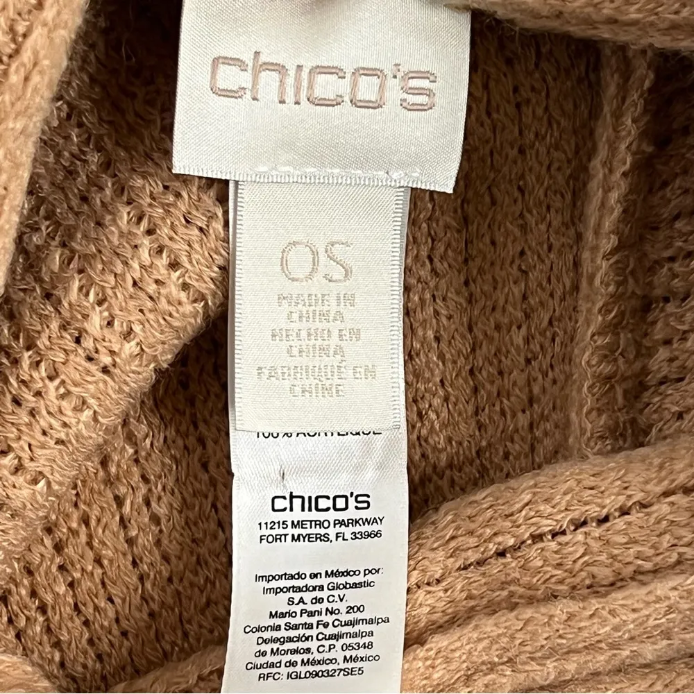 Chico’s fringed women’s One size fringe poncho sweater wrap - Image 4