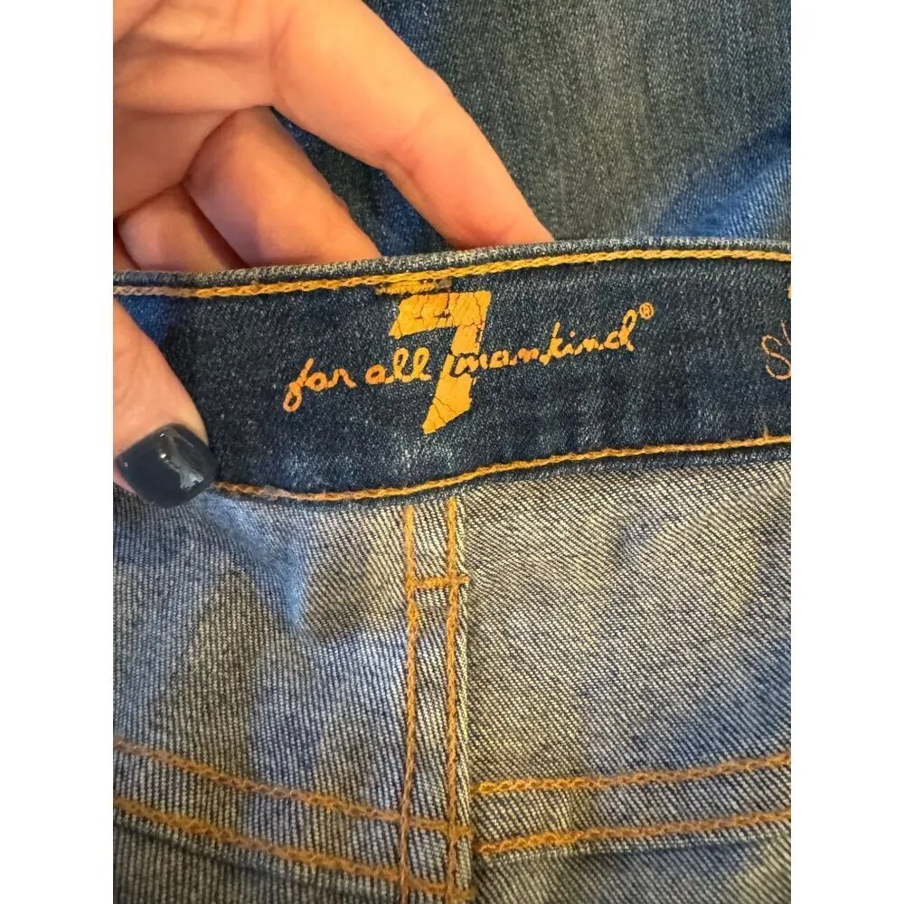 7 For All Mankind Jeans‎ Women 27 Medium Wash Denim Distressed The Ankle Skinny - Image 9