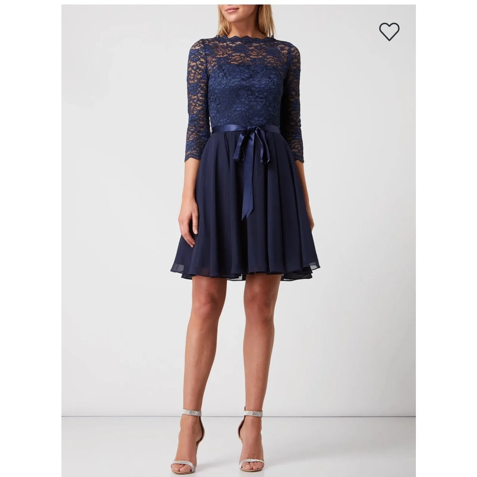 SWING Cocktail fit & flare short short sleeved dress navy lace 6 Blue - Image 4