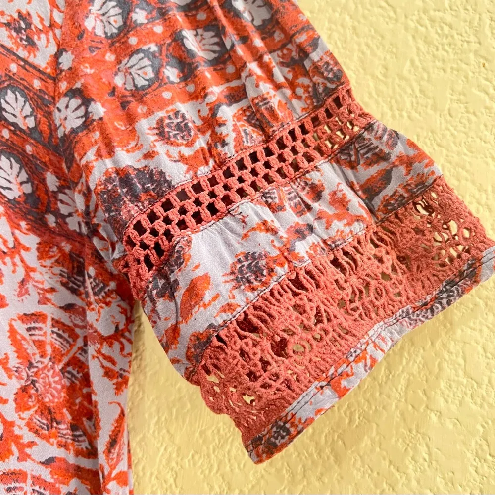 URBAN OUTFITTERS ECOTE Amethyst Pleated Pintuck Dress Sz L Boho Peasant Country - Image 5