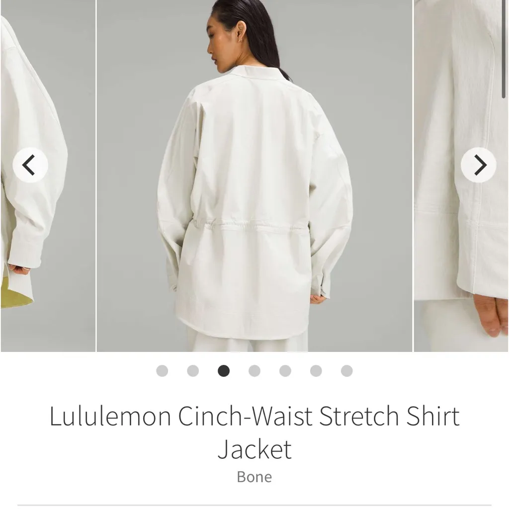 Lululemon cinch waist stretch shirt jacket bone size large‎ - Image 5