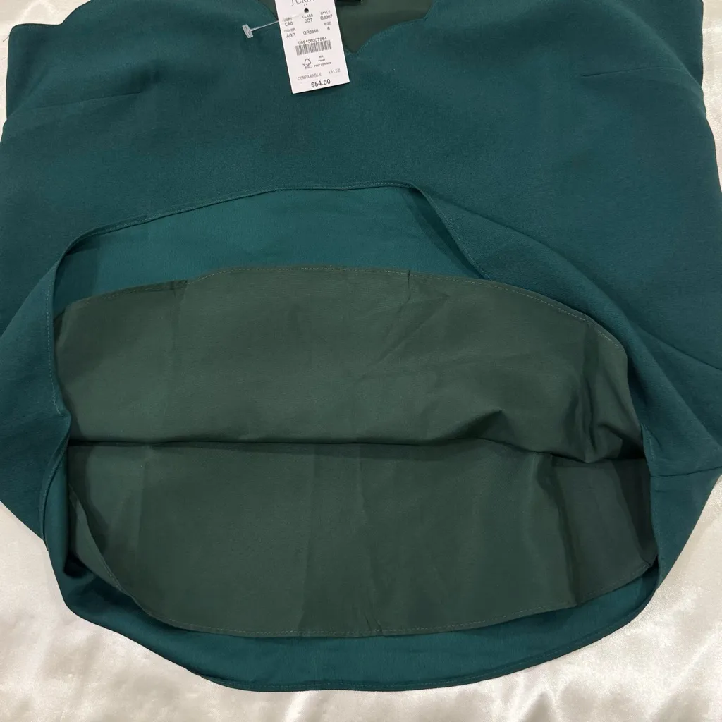 J.Crew Scalloped Tank Top Cami Evergreen Teal Size 6 Classic Holiday Preppy Chic - Image 8