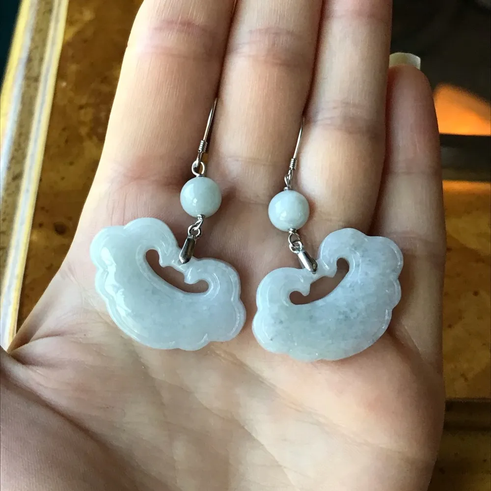 Natural White Jade Earrings - Image 6