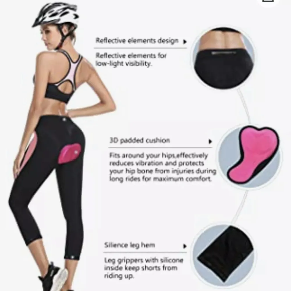DAYOUNG Bike Cycling Tights for Women 3D Padded Leggings Capri Biking Bike Small - Image 2