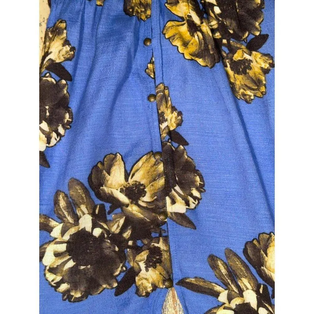 Free People Blue Floral Romper, size Small - Image 6
