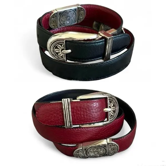 Brighton Reversible Red Black Leather Belt - Image 2
