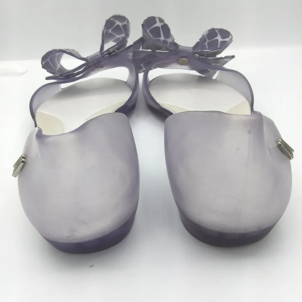 jelly clear slip on flats bow detail women’s Size 6 - Image 6