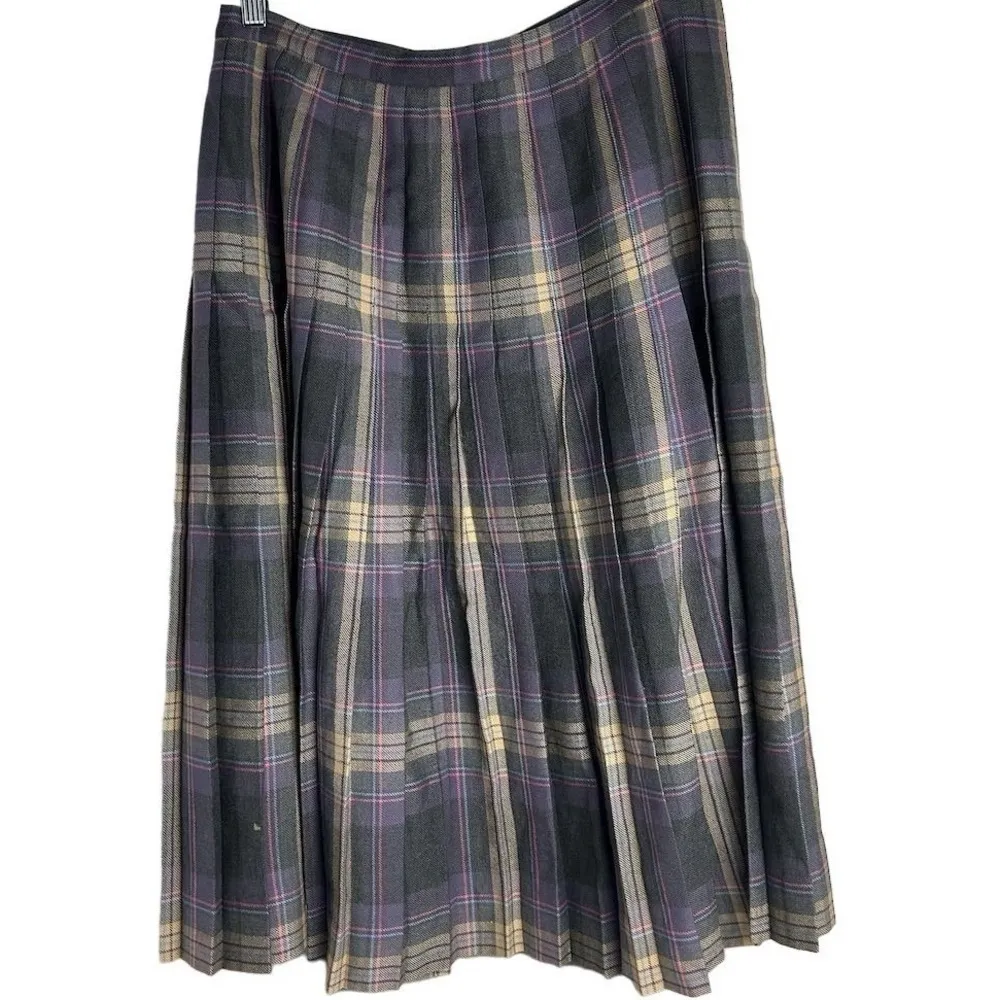 Vintage Al Jean Canada Inc. plaid pure virgin wool pleated kilt skirt Gray Size undefined - Image 11