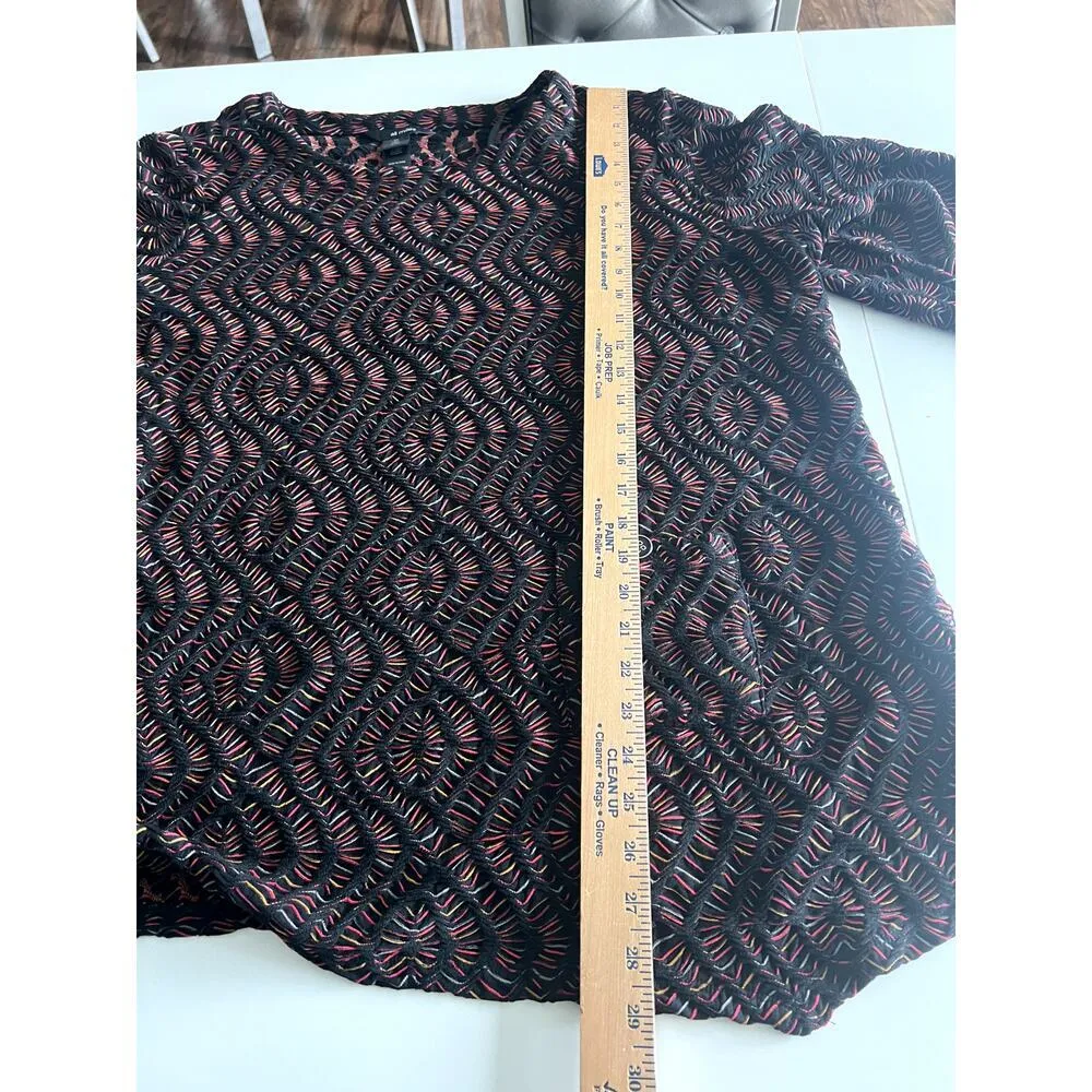 Ali Miles womens tunic 2X black with colorful yarn woven in 3/4 sleeves pocket - Image 7