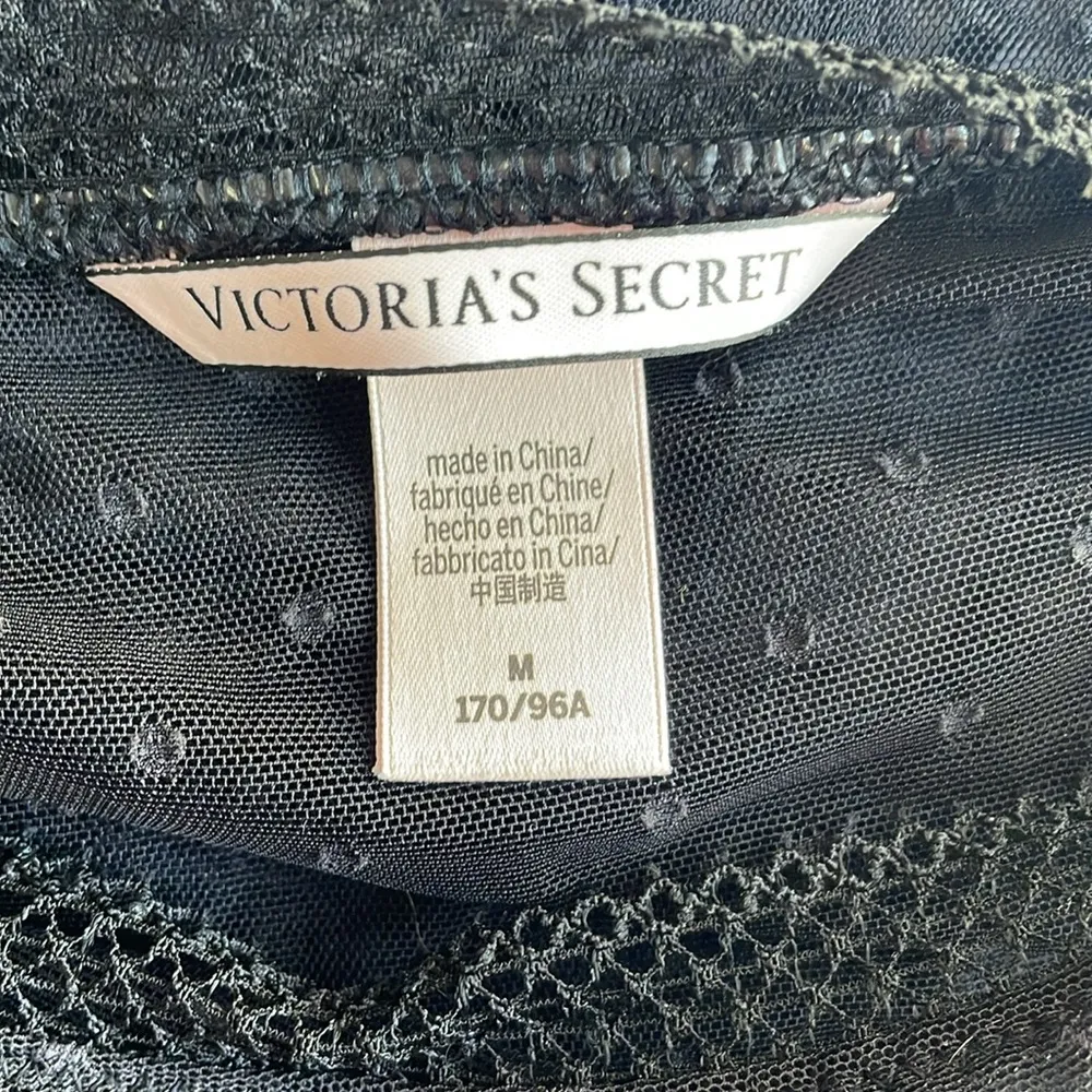 Victoria Secret Black Mesh Short Sleeve Top - Image 4