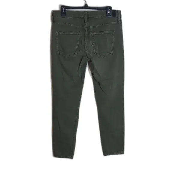 Vince ladies army green distressed 5 pocket skinny jeans size 28 - Image 8
