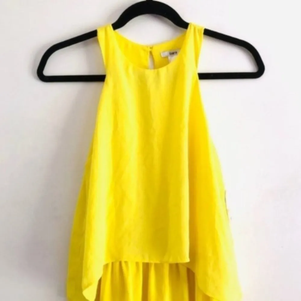 Bar III Dress S NWT Macy’s Yellow Popover Electric Citron Keyhole - Image 6