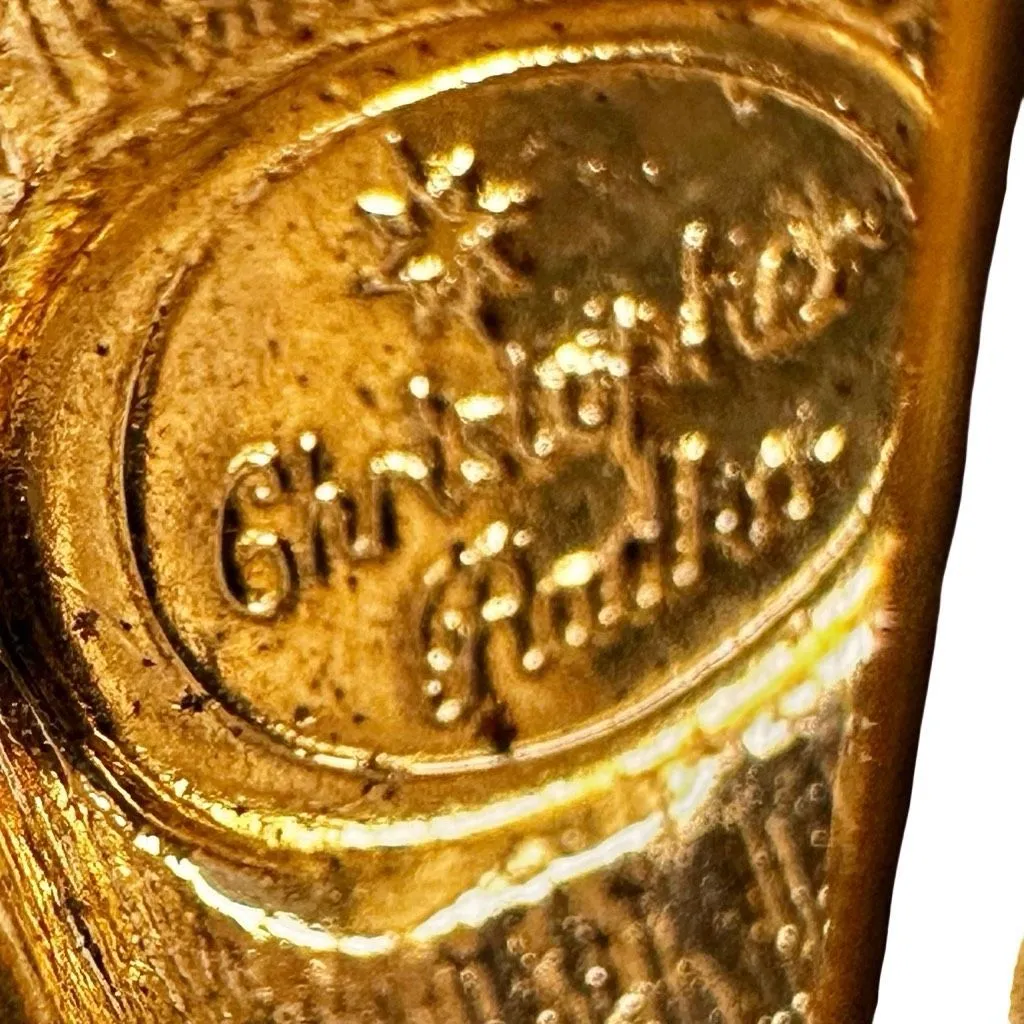 Christopher Radko Christmas Red Stocking Enamel Crystal Brooch Pin - Image 5