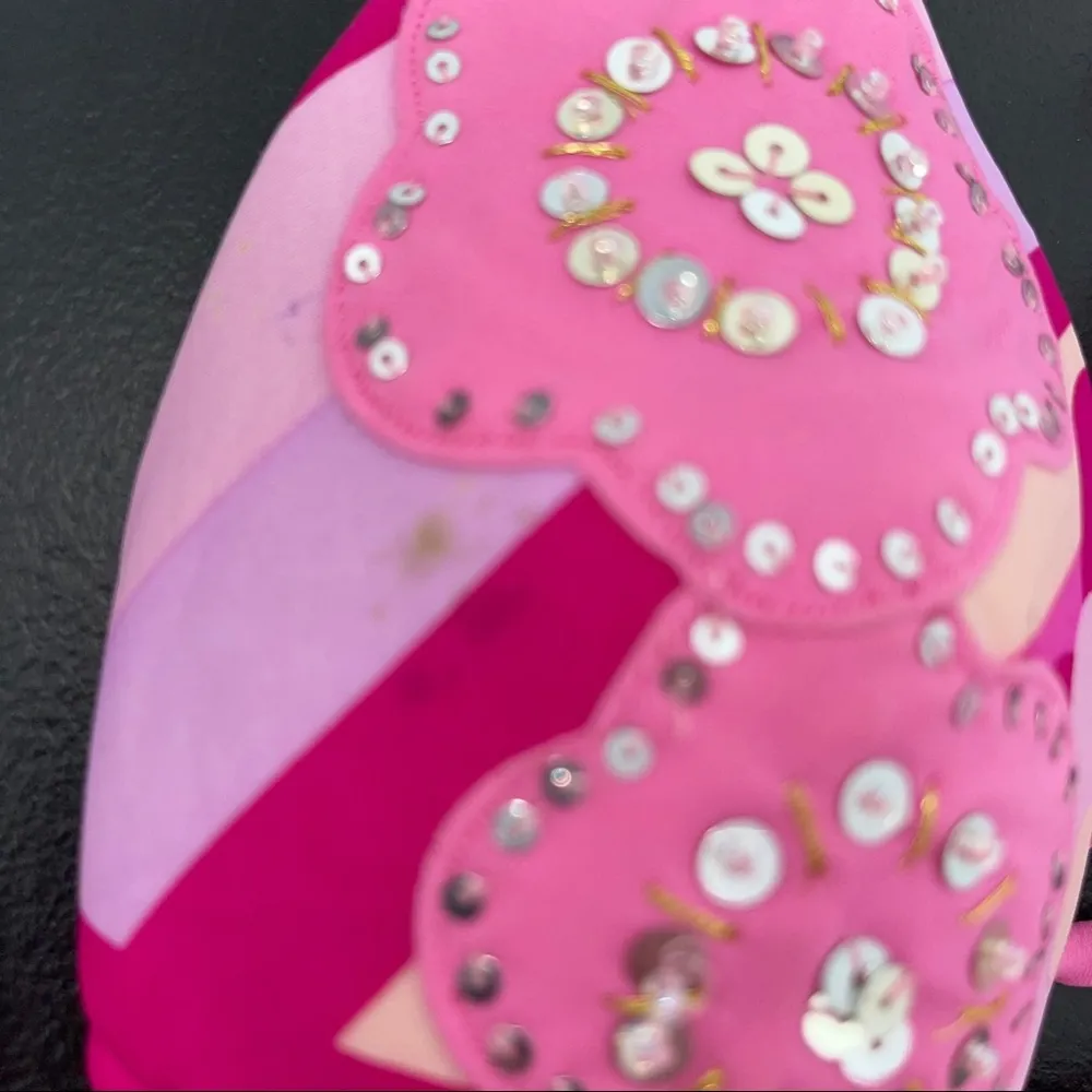 PINK & PURPLE FLORAL DESIGN BIKINI SIZE 34B - Image 2