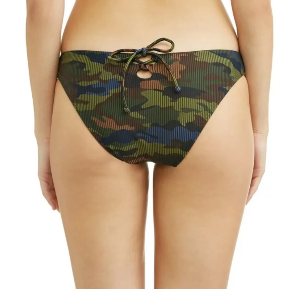 No Boundaries Juniors' V Swimsuit Bikini Bottom Camouflage Large - Image 3