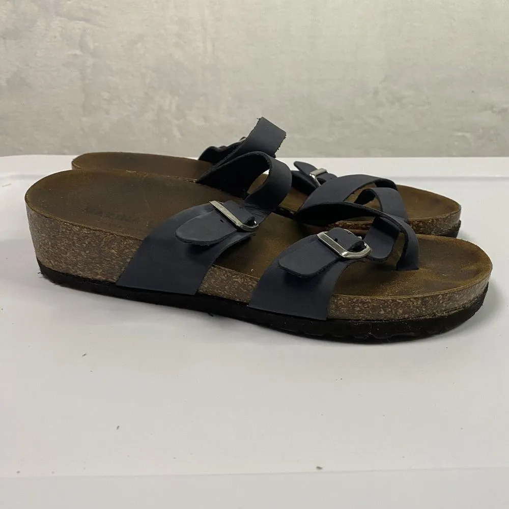 Marina Luna Comfort Made in Italy Blue‎ Sandals Sz measures just under 37 Blue - Image 4