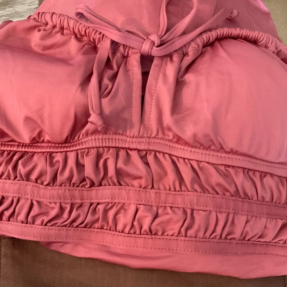 Kona Sol Mauve One-Piece Swimsuit. Ruching on Waist. Soft Cups. Size 8/10 - Image 5