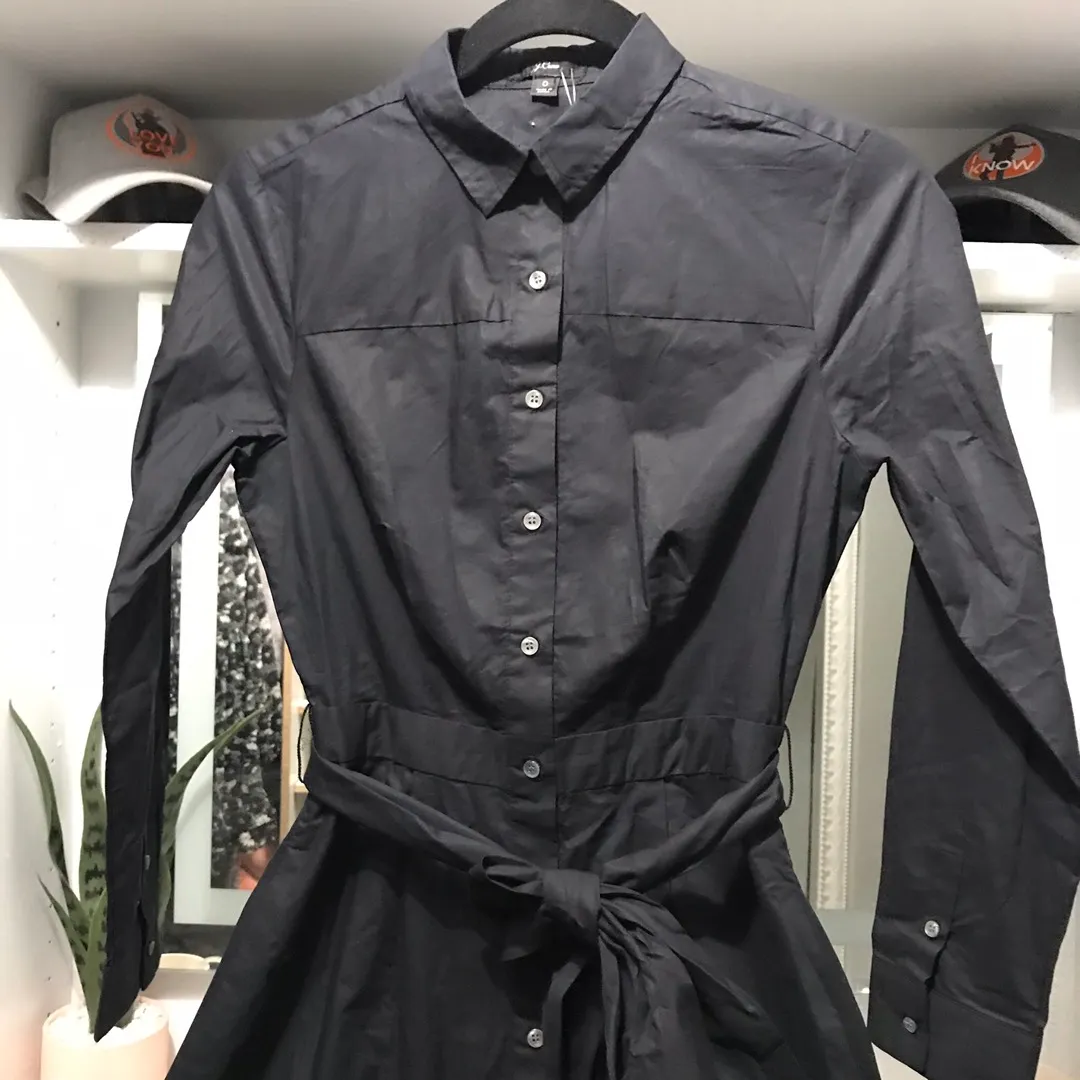 J. Crew BLACK Tie-waist shirt dress - size 0 - Image 2