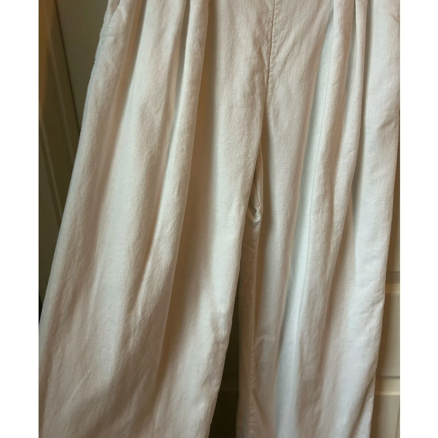 Abercrombie Cream Linen Blend Pants - Small - Image 5