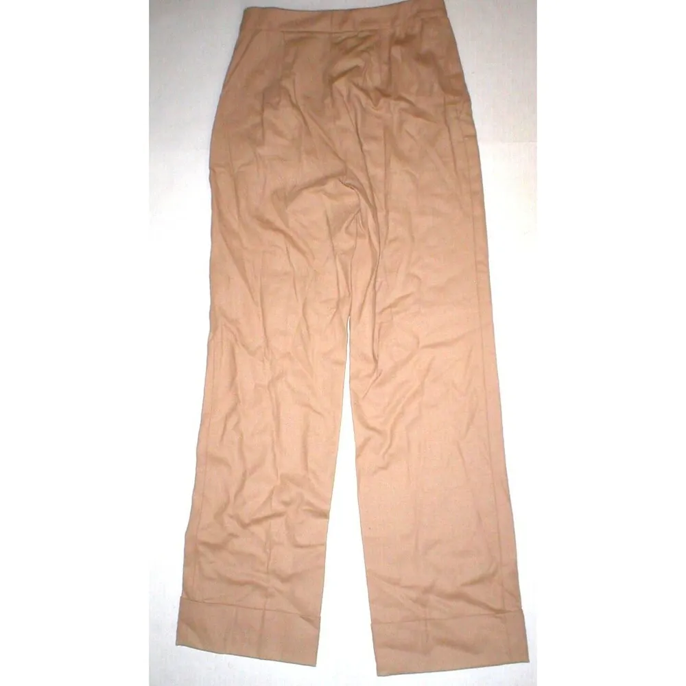 New Womens Magaschoni New York NWT Wide Leg Pant 2 Camel Brown Tan Wool Designer - Image 7