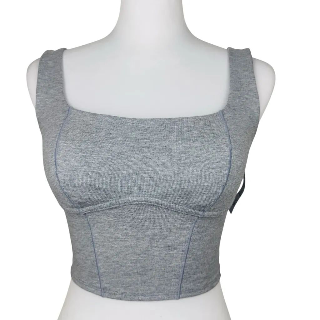 NWT PiNK Victoria's Secret All Day Cotton Longline Heather Gray Sports Bra Med - Image 8
