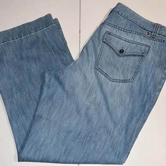 Vintage  Blue Denim Jeans Women's 18 Faded Distressed Y2K - Image 2