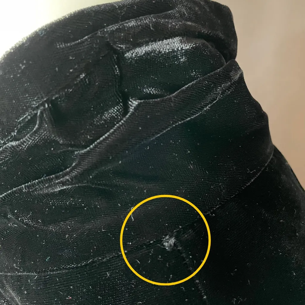 Vintage Velvet Skirt Gathered Waistband Black Midi Straight Michelle Stuart‎ Size 12 - Image 9