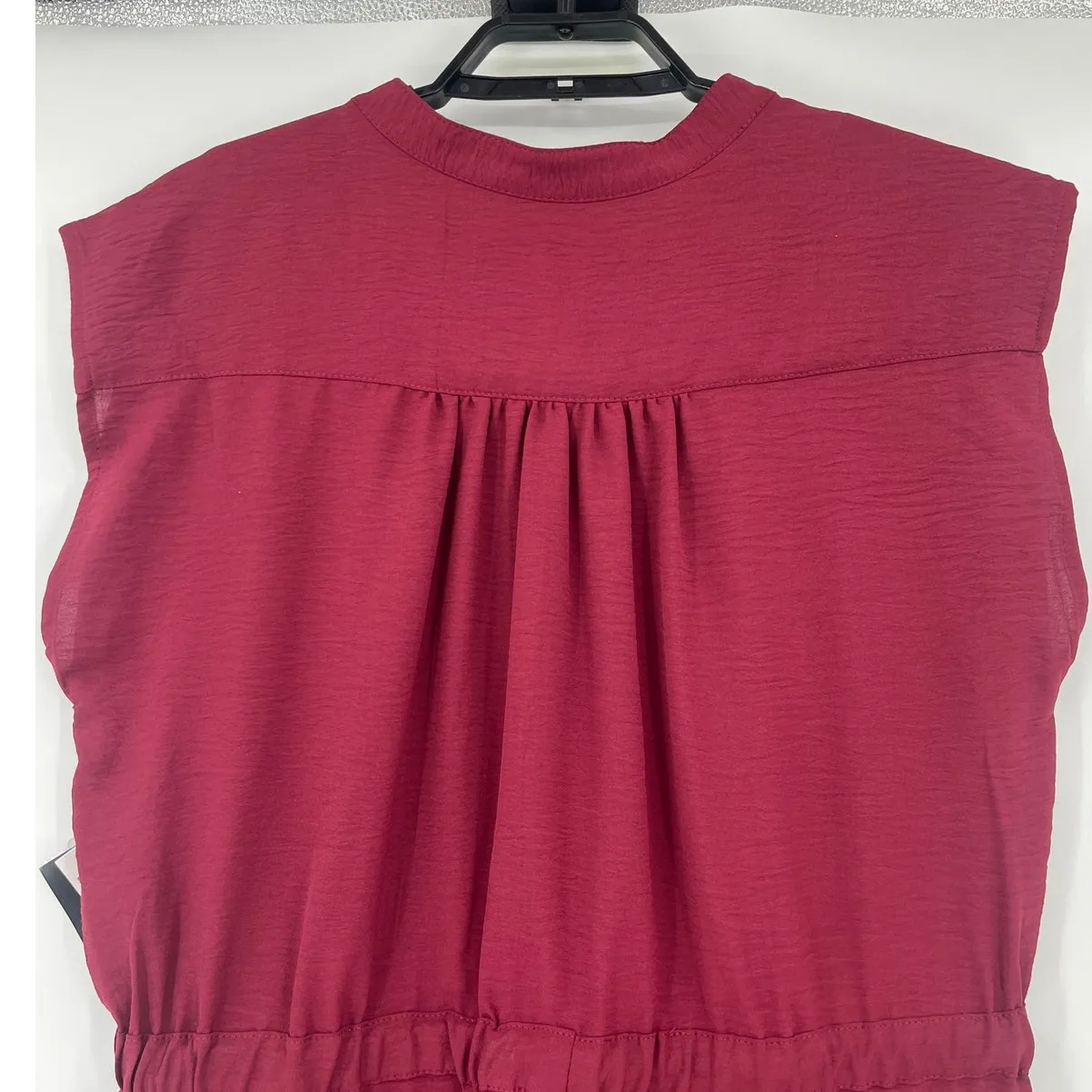 Sandra Darren Burgundy Shirt Dress Sz 14 New Preppy Fall Minimalist Office Chic - Image 8