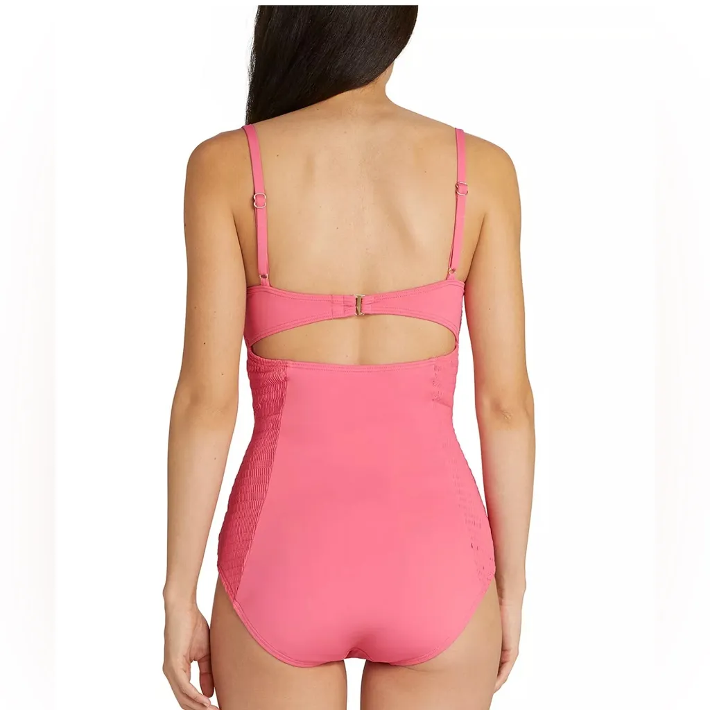 Brand new Kate Spade pink Smocked Underwire One-Piece Swimsuit in S - Image 2