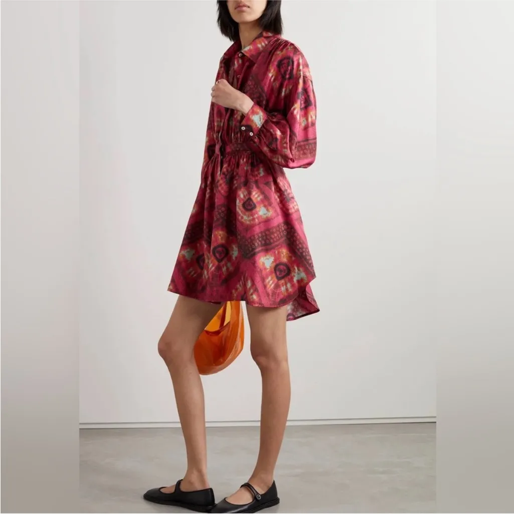 Ulla Johnson Jude Dress Wild Rose Printed Abstract Silk Shirtdress Button Size 0 - Image 17