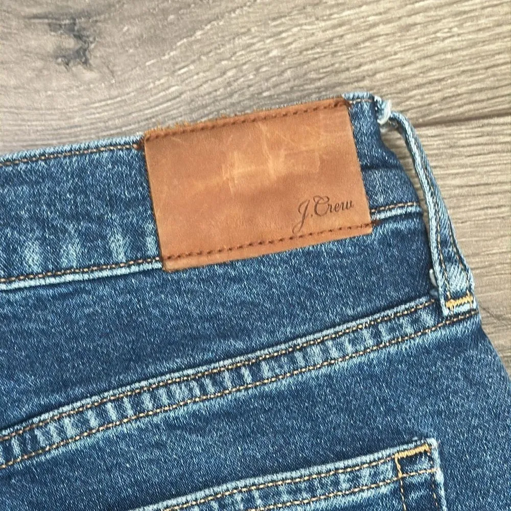 J. Crew 90’s Classic Straight High Rise Full Length Crop Stretch Blue Jeans Size - Image 6