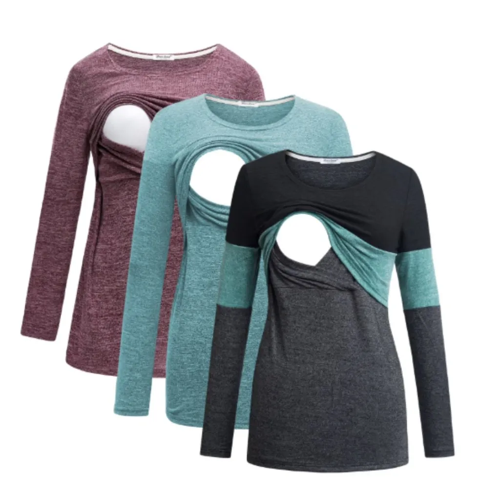 Bearsland Long Sleeve Lightweight Nursing Sweater Black Size undefined - Image 4