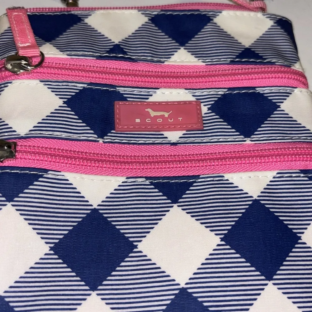 Scout Crossbody Bag Blue and Pink Gingham - Image 4