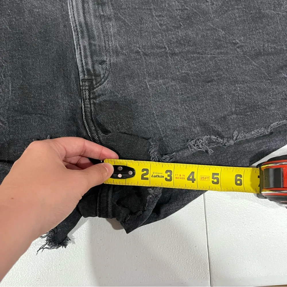 Abercrombie & Fitch Black Denim The Cutoff Short High Rise Womens Size 32/14 - Image 8