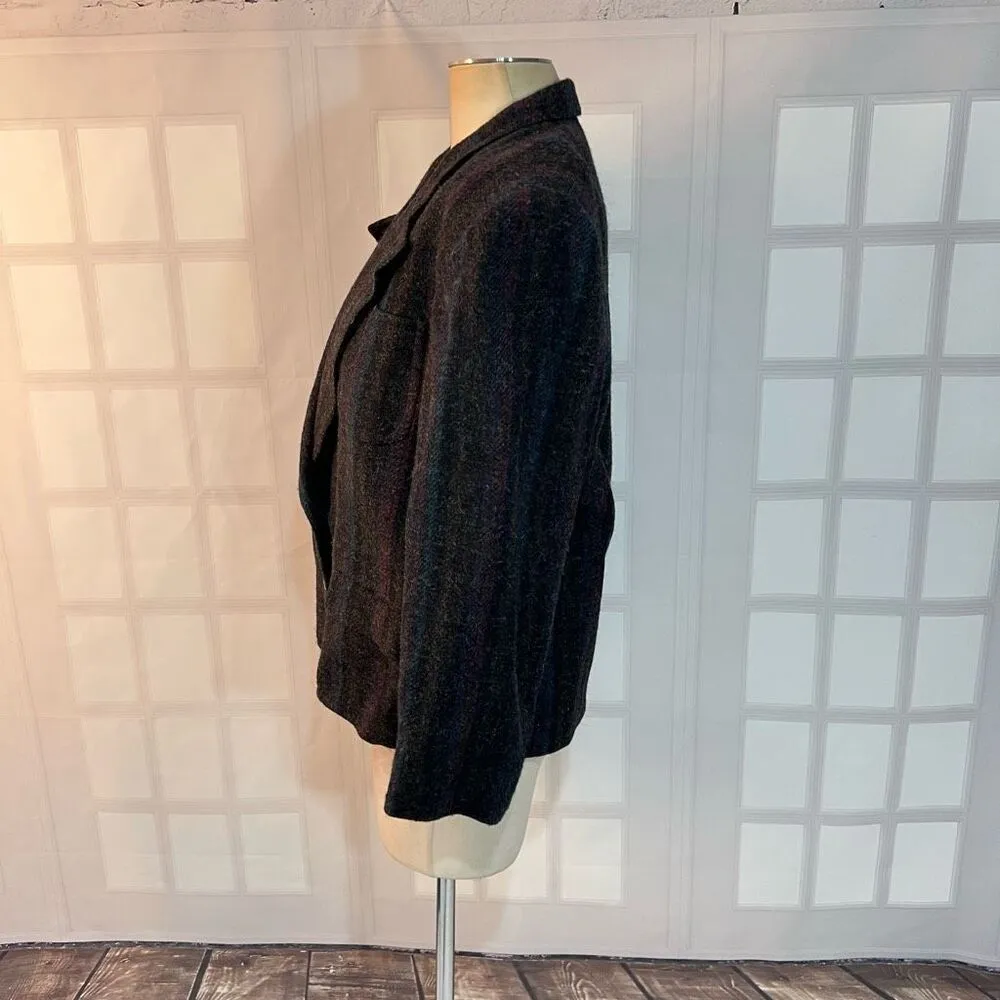Vintage Alexander Julian Gray Striped Wool Notch Lapel Blazer Size 8 - Image 6