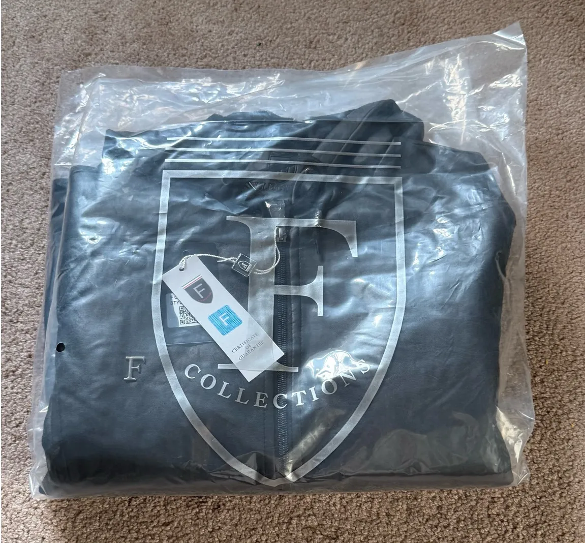 Hooded Ferrari Leather Jacket Black Size L - Image 2