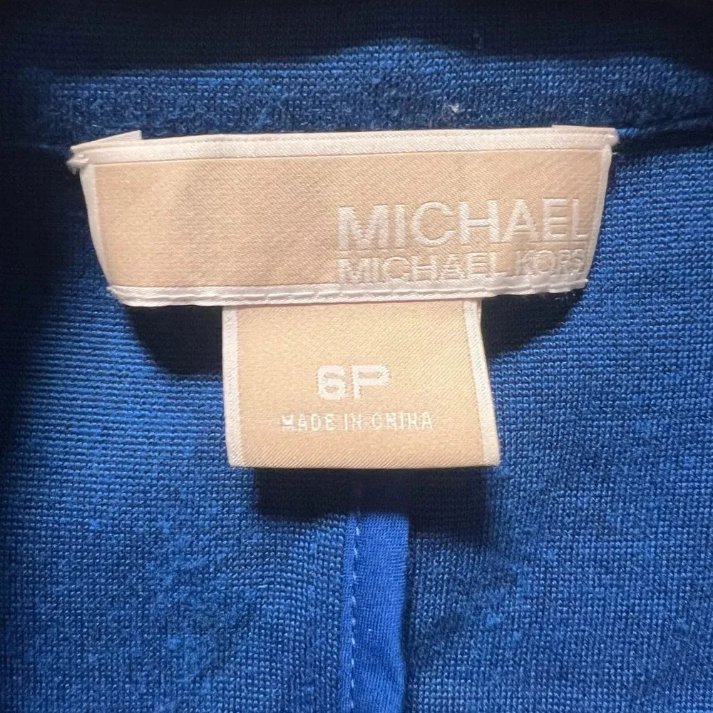 Michael Kors Blue Blazer Button Size 6 Petite - Image 2