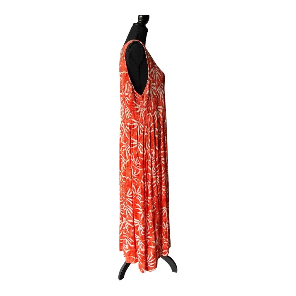 Kaktus Dress Women XL Orange Cream Ruched Rayon Casual Comfort Summer Size XXL - Image 4