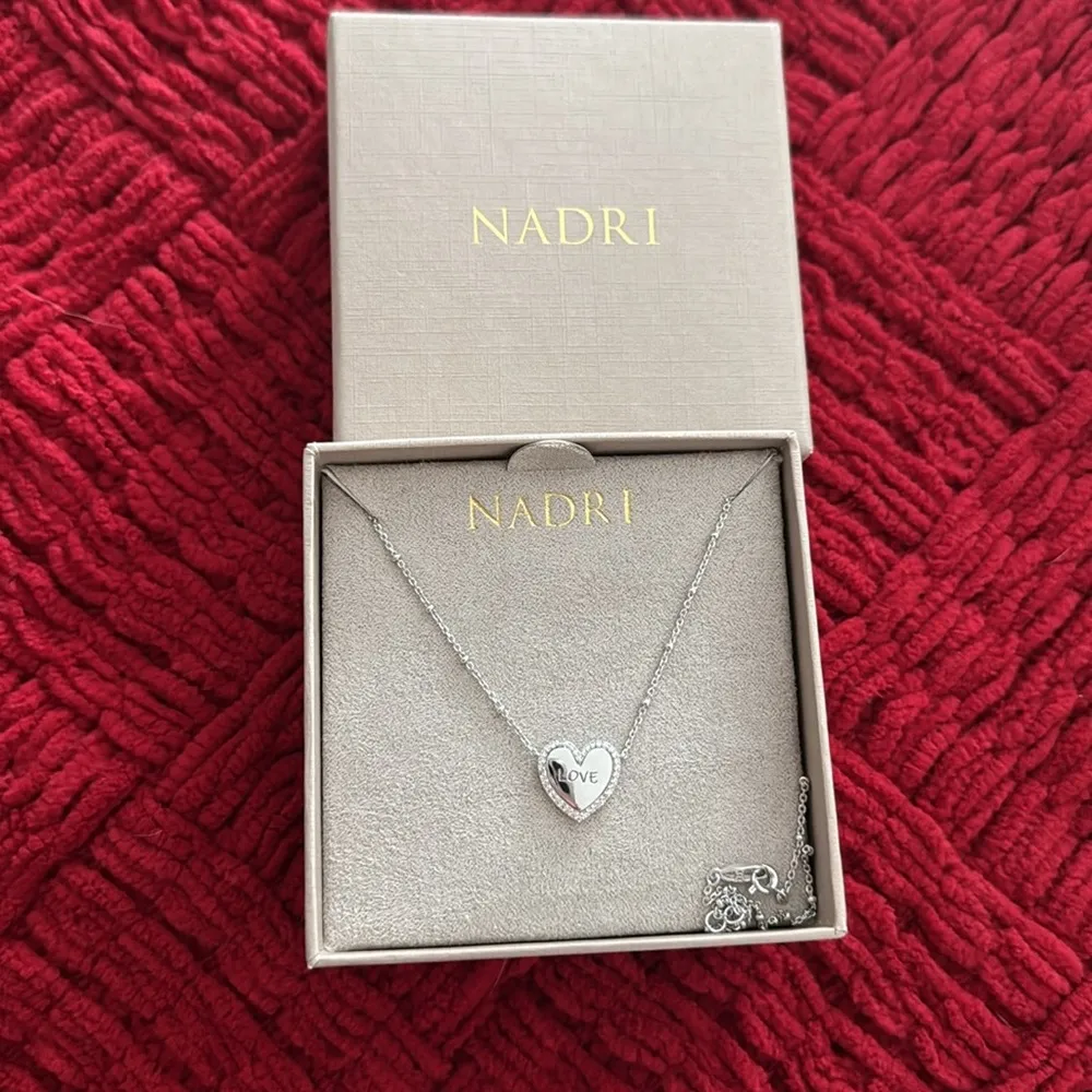 NADRI Love Engraved Heart Pendant Necklace - Image 4