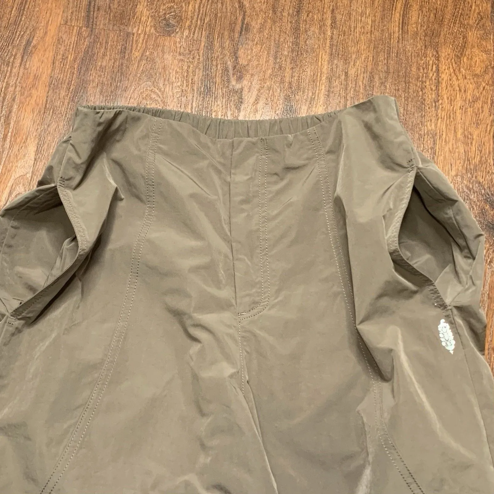 Free People Movement Brown Baggy Pants Crop Sz S Low Back Pockets 0B1703859 - Image 2