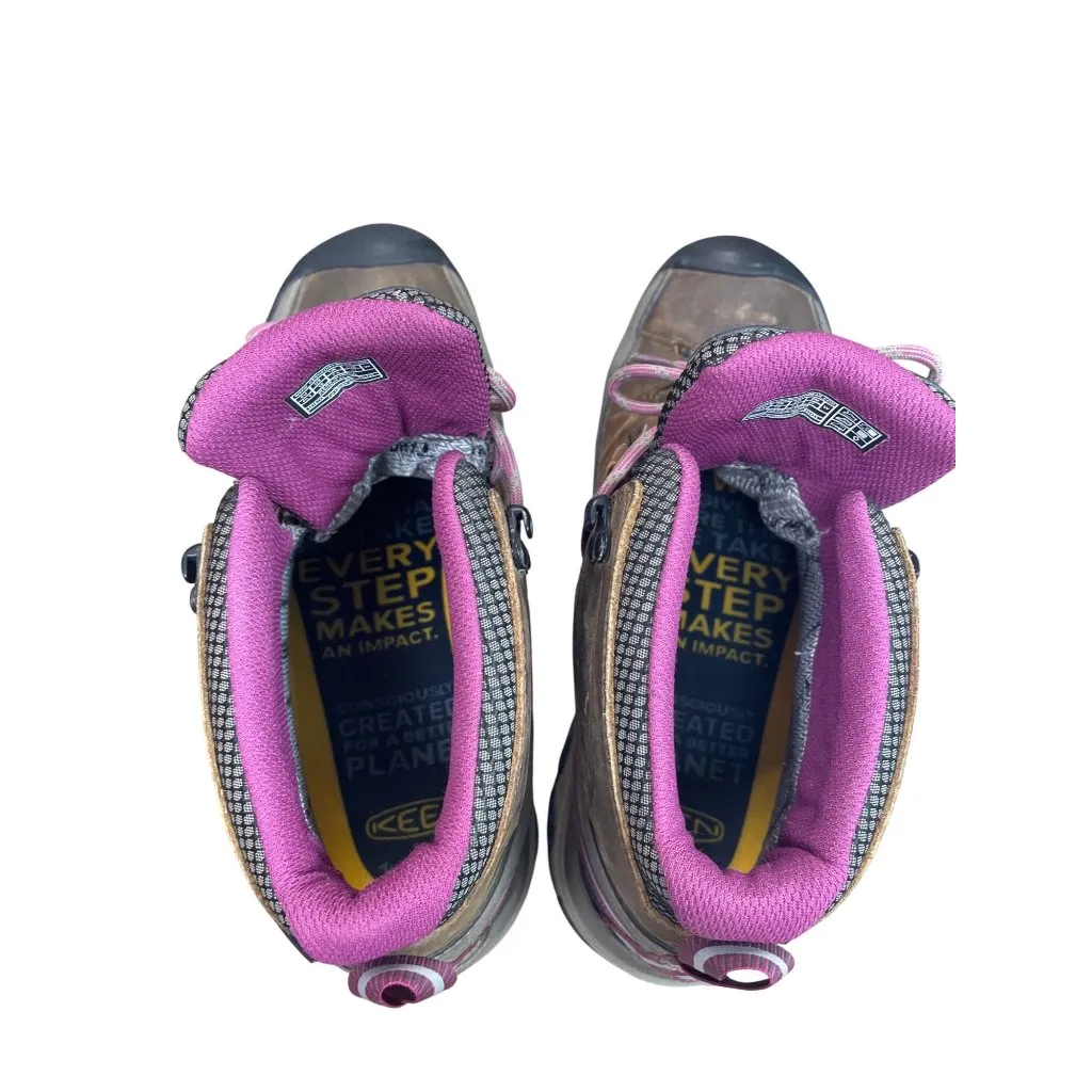 Keen Dry Womans Brown Pink Suede Waterproof Hike Boots Sz 10 SKU 9581 - Image 12